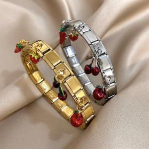 Geometric Square Stainless Steel Elastic Strap Bangle Bracelets