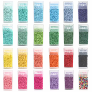 1000/3000pcs 2mm Czech Glass Seed Beads Tube Shape Boxed Beads