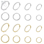 ZS 1PC Round Crystal Nose Piercing Silver Color Septum Ring Stainless Steel Nose Clicker