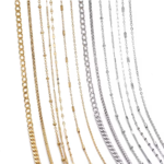 No Fade 2Meters Stainless Steel Chains Gold Color Lips Beads Beaded Chain