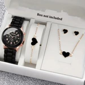5/6PCS Luxury Watch Women Ring Necklace Earrings