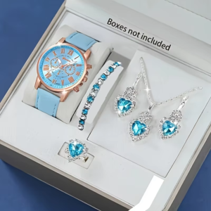 Fashion quartz watch and jewelry set, shock resistant circular